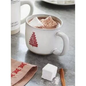 Hearth & Hand Magnolia Coffee Mug Cup Christmas Tree Red Lodge Cabin Farmhouse